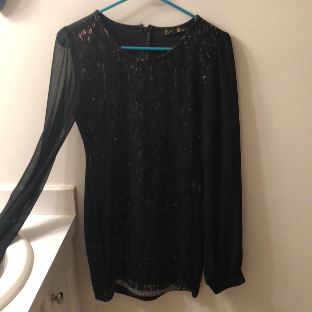 Long sleeve sequined dress